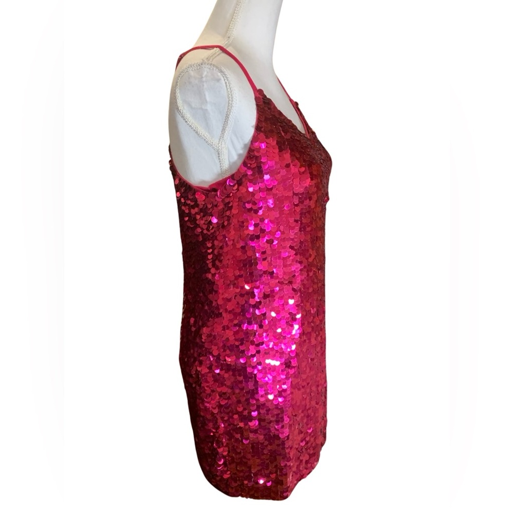 Walter Baker Dolla Sequin Mini Dress NWT Fuchsia Pink Small - Picture 10 of 12